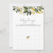DAHLIA Lemon Citrus Fruit Baby Dusche Bingo Spiel Einladung (Vorderseite)