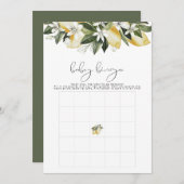 DAHLIA Lemon Citrus Fruit Baby Dusche Bingo Spiel Einladung (Vorne/Hinten)