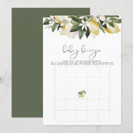 DAHLIA Lemon Citrus Fruit Baby Dusche Bingo Spiel Einladung