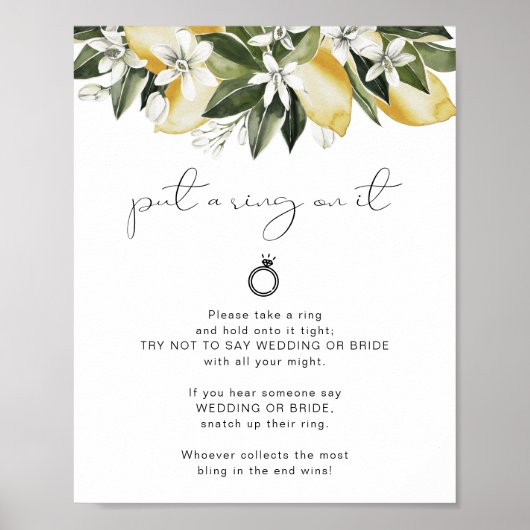 DAHLIA Lemon Don't Say Bride oder Ring Game Poster (Vorne)