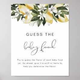 DAHLIA Lemon rät die Baby Food Baby Dusche Poster