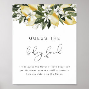DAHLIA Lemon rät die Baby Food Baby Dusche Poster
