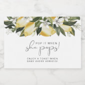 DAHLIA Lemon Zitrusfrüchte Pop es, wenn sie Pop Schaumweinetikett (Einzelnes Label)