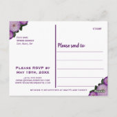 Dahlia Lila Blumendusche Einladung Post Postkarte (Rückseite)