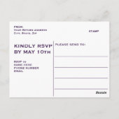 Dahlia Lila Floral Wedding Party Postkarte (Rückseite)