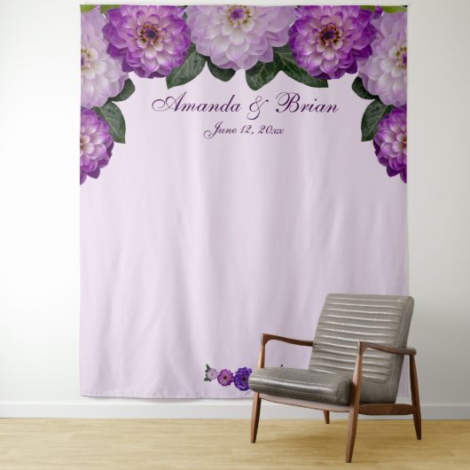 Dahlia Lila Lavender Floral Wedding Background Wandteppich (Beispiel)