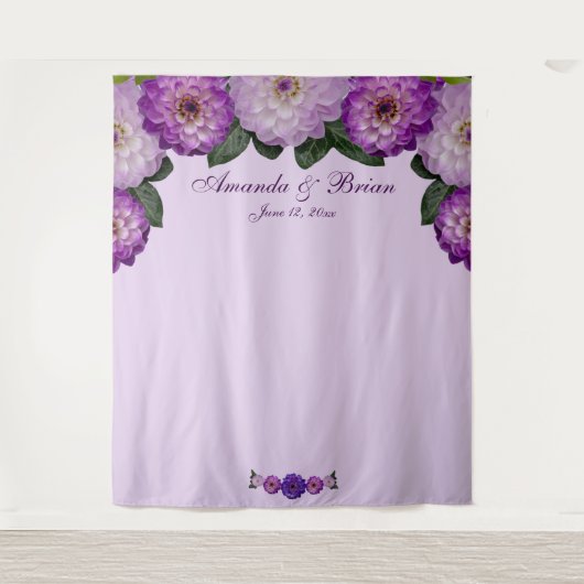 Dahlia Lila Lavender Floral Wedding Background Wandteppich (Vorderseite)