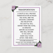 Dahlia Lila Lavender Floral Wedding Details Begleitkarte (Rückseite)