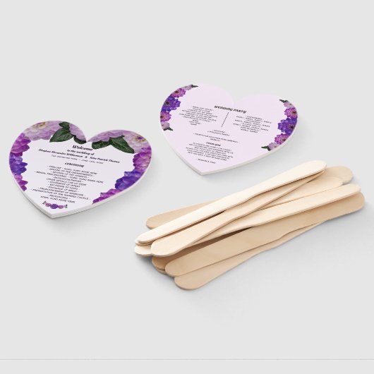 Dahlia Lila Lavender Floral Wedding Program Fan Fächer (Non-assembled)