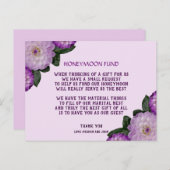 Dahlia Lila Lavender Lilac Floral Honeymoon Fund Einladungspostkarte (Vorne/Hinten)
