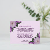 Dahlia Lila Lavender Lilac Floral Honeymoon Fund Einladungspostkarte (Stehend Vorderseite)
