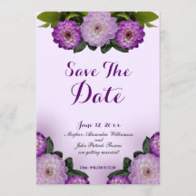 Dahlia Lila Lavender Lilac Floral Save the Date