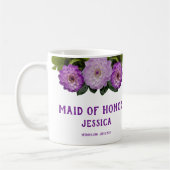 Dahlia Lila Lavender Lilac Floral Trauzeugin Kaffeetasse (Links)
