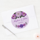 Dahlia Lila Lavender Lilac Floral Wedding Runder Aufkleber (Umschlag)
