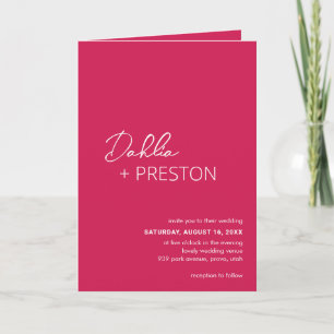 Dahlia Magenta Moderne Hochzeit Einladung