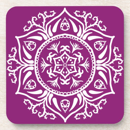 Dahlia Mandala Getränkeuntersetzer (Vorderseite)
