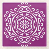 Dahlia Mandala Glasuntersetzer (Vorderseite)