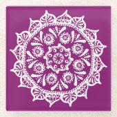 Dahlia Mandala Glasuntersetzer (Vorderseite)