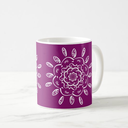 Dahlia Mandala Kaffeetasse (VorderseiteRechts)
