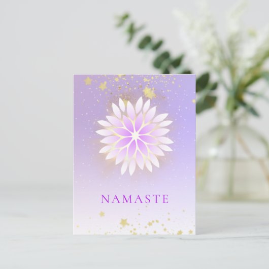 *~* Dahlia Mandala Pink Pastel Lavender AP2 Postkarte (Stehend Vorderseite)