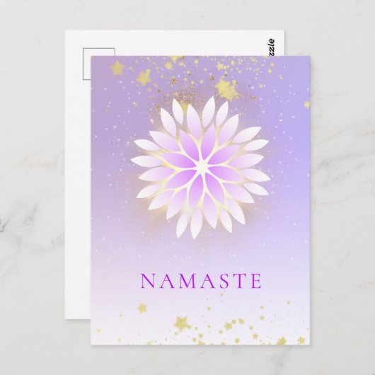 *~* Dahlia Mandala Pink Pastel Lavender AP2 Postkarte (Vorne/Hinten)