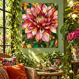 Dahlia-Mosaik-Chor-Kunstprint Poster