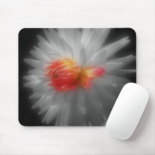 Dahlia Nah Up Blume Schwarz-weiß Mousepad (Mit Mouse)