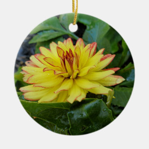 Dahlia-Ornament Keramik Ornament