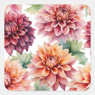 Dahlia Painting Quadratischer Aufkleber