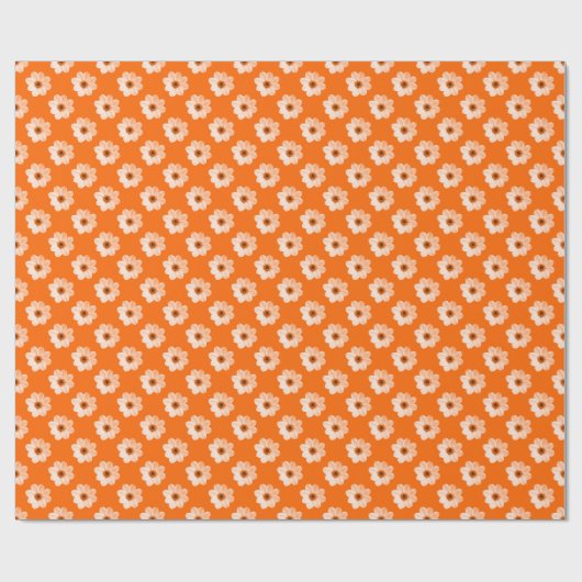 Dahlia Pattern - Orange Geschenkpapier (Flach)