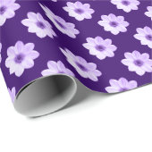 Dahlia Pattern - Tief Lila Geschenkpapier (Rolleneckpunkt)