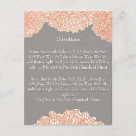 Dahlia Peach Coral Wedding blühend Begleitkarte