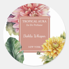 Dahlia Perfume Label Runder Aufkleber