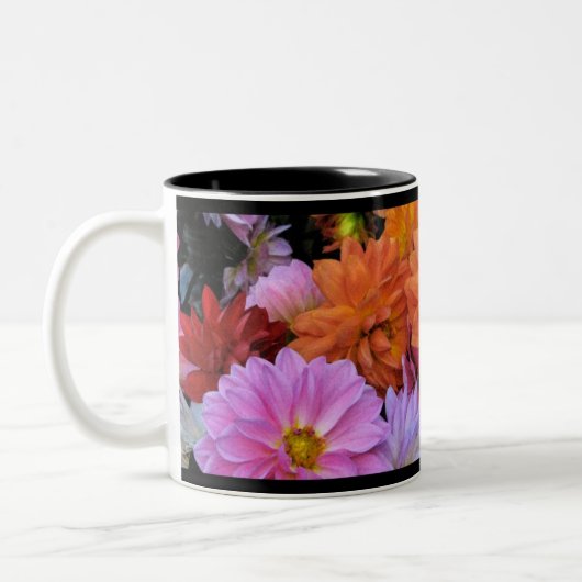 Dahlia Petals Zweifarbige Tasse (Links)
