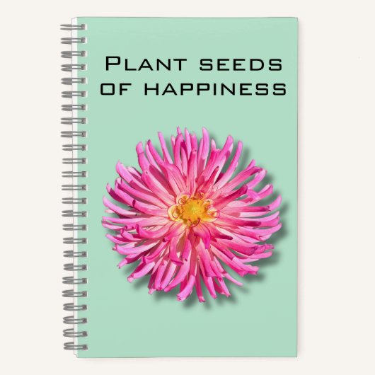 Dahlia Pflanze Seeds of Happiness Notebook Notizblock (Vorderseite)
