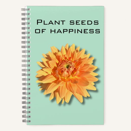 Dahlia Pflanze Seeds of Happiness Notebook Notizblock (Vorderseite)