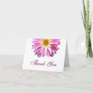 Dahlia Pink Blume Floral Dankeschön Hinweise Dankeskarte