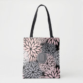 Dahlia Pink Floral Monogram Tasche (Vorderseite)