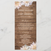 Dahlia Pink Floral Rustic Wood Wedding Programm (Vorderseite)
