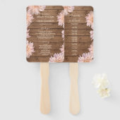 Dahlia Pink Floral Rustic Wood Wedding Programm Fächer (Vorne und Hinten)