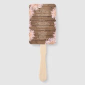 Dahlia Pink Floral Rustic Wood Wedding Programm Fächer (Vorderseite)