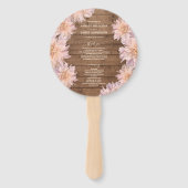 Dahlia Pink Floral Rustic Wood Wedding Programm Fächer (Vorderseite)