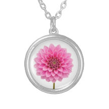 Dahlia Pink silberplattierte Halskette