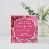 Dahlia Rosa Blume Hochzeit Einladung (Stehend Vorderseite)