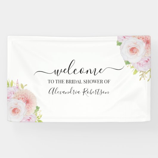 Dahlia & Rose Bridal Polterabend Willkommen Banner (Horizontal)