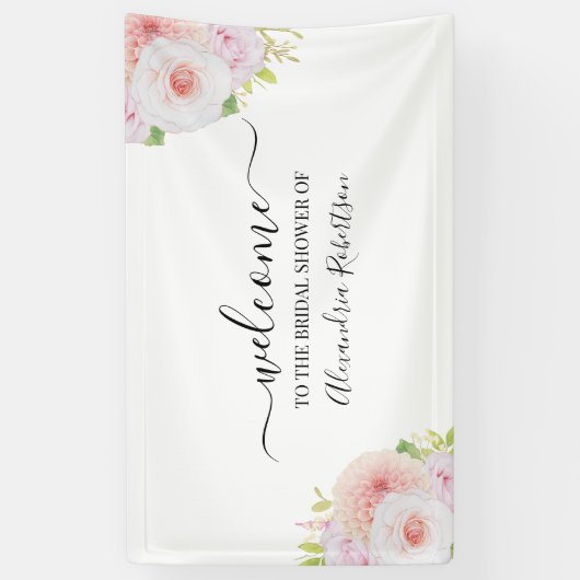 Dahlia & Rose Bridal Polterabend Willkommen Banner (Vertikal)