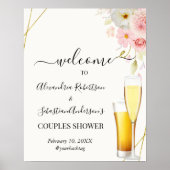 Dahlia & Rose Paare Hochzeit Begrüßungszeichen Poster (Vorne)