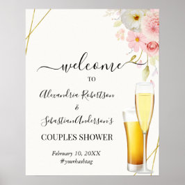 Dahlia & Rose Paare Hochzeit Begrüßungszeichen Poster