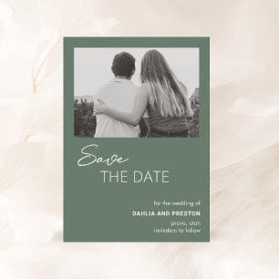 Dahlia Sage Green Moderne Hochzeit Save The Date