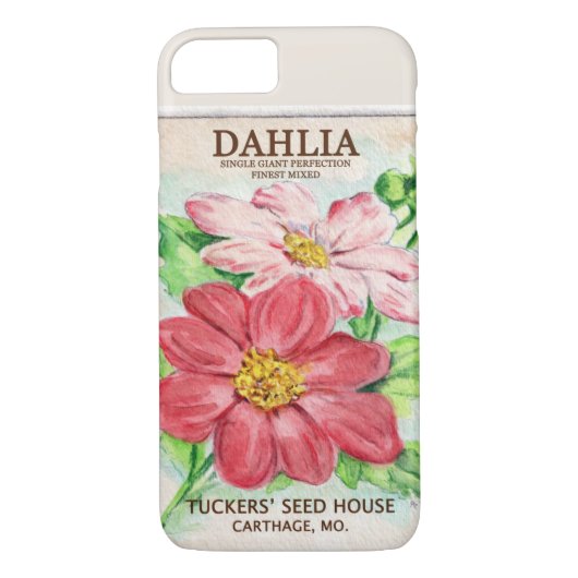 Dahlia Seed Packet Case-Mate iPhone Hülle (Rückseite)